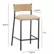 Celine Tan Performance Fabric Upholstered Bar Stool