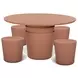 Margot Red Terracotta Outdoor Round Dining Room Set
