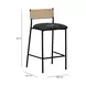 Celine Black Performance Boucle Upholstered Counter Height Stool