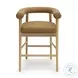 Spara Cognac Performance Vegan Leather Counter Height Stool