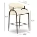 Tatum Cream Performance Fabric 2 Tone Counter Height Stool