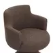 Jeffree Chocolate Brown Performance Fabric Swivel Dining Chair