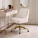 Beatrix Cream Performance Velvet Upholstered Swivel Office Chair