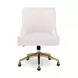 Beatrix Cream Performance Velvet Upholstered Swivel Office Chair