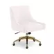 Beatrix Cream Performance Velvet Upholstered Swivel Office Chair