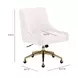 Beatrix Cream Performance Velvet Upholstered Swivel Office Chair