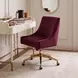 Beatrix Burgundy Performance Velvet Upholstered Swivel Office Chair