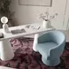 Kristen Faded Blue Upcycled Rolling Desk Chair