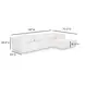 Tarra Cream Performance Fabric 3 Piece Modular Sectional with RAF Chaise and Pillow