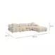 Calliope Off White Performance Velvet 4 Piece Modular Sectional with Pillows