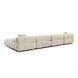 Calliope Off White Performance Velvet 6 Piece Modular U Sectional with Pillows