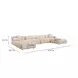 Calliope Off White Performance Velvet 6 Piece Modular U Sectional with Pillows