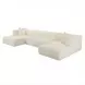 Tarra Cream Performance Fabric 4 Piece Modular Oversized Sectional