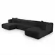 Tarra Black Performance Fabric 4 Piece Modular Oversized Sectional