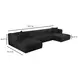 Tarra Black Performance Fabric 4 Piece Modular Oversized Sectional