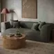 Tristine Olive Green Upcycled Basketweave 96" Sofa