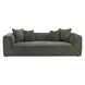 Tristine Olive Green Upcycled Basketweave 96" Sofa