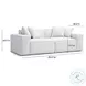 Mindy Cream Chenille Basketweave Modular 84" Loveseat