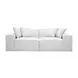 Mindy Cream Chenille Basketweave Modular 84" Loveseat
