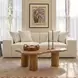 Mindy Cream Chenille Basketweave Modular 84" Loveseat
