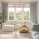 Mindy Cream Chenille Basketweave 116" Modular Sectional