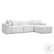 Mindy Cream Chenille Basketweave 116" Modular Sectional