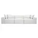 Mindy Cream Chenille Basketweave Modular 116" Sofa