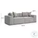 Mindy Taupe Chenille Basketweave Modular 84" Loveseat