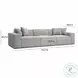 Mindy Taupe Chenille Basketweave Modular 116" Sofa