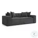 Mindy Charcoal Chenille Basketweave Modular 84" Loveseat