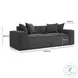Mindy Charcoal Chenille Basketweave Modular 84" Loveseat