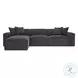 Mindy Charcoal Chenille Basketweave 116" Modular Sectional