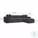 Mindy Charcoal Chenille Basketweave 116" Modular Sectional