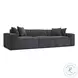 Mindy Charcoal Chenille Basketweave Modular 116" Sofa
