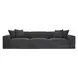 Mindy Charcoal Chenille Basketweave Modular 116" Sofa