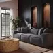 Mindy Charcoal Chenille Basketweave Modular 116" Sofa