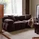 Calliope Dark Brown Performance Velvet Modular Loveseat Sectional with Pillow