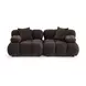 Calliope Dark Brown Performance Velvet Modular Loveseat Sectional with Pillow