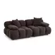 Calliope Dark Brown Performance Velvet Modular Loveseat Sectional with Pillow