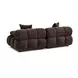 Calliope Dark Brown Performance Velvet Modular Loveseat Sectional with Pillow