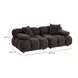 Calliope Dark Brown Performance Velvet Modular Loveseat Sectional with Pillow