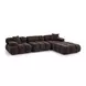 Calliope Dark Brown Performance Velvet 4 Piece Modular Sectional with Pillow