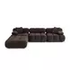 Calliope Dark Brown Performance Velvet 4 Piece Modular Sectional with Pillow