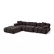 Calliope Dark Brown Performance Velvet 4 Piece Modular Sectional with Pillow