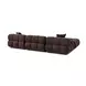 Calliope Dark Brown Performance Velvet 4 Piece Modular Sectional with Pillow