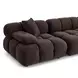 Calliope Dark Brown Performance Velvet 4 Piece Modular Sectional with Pillow