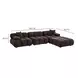 Calliope Dark Brown Performance Velvet 4 Piece Modular Sectional with Pillow