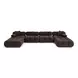 Calliope Dark Brown Performance Velvet 6 Piece Modular U Sectional with Pillow