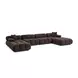 Calliope Dark Brown Performance Velvet 6 Piece Modular U Sectional with Pillow