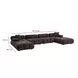 Calliope Dark Brown Performance Velvet 6 Piece Modular U Sectional with Pillow